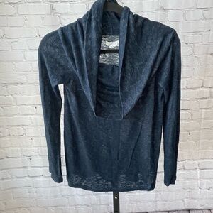 Velvet by Graham Spencer Cowl Neck Blue Knit Top Size Small